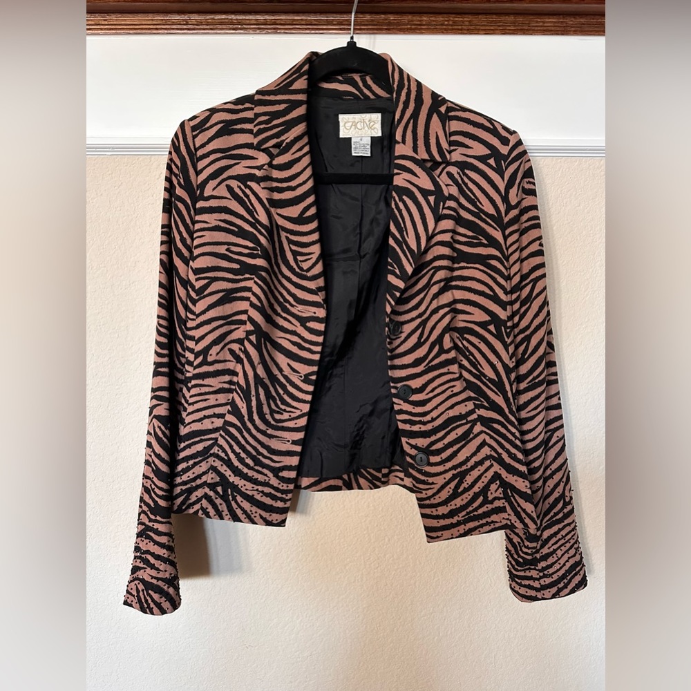 Cache Animal Print Blazer Jacket